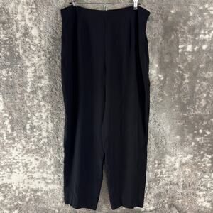 Ann Taylor Size 14 Minimalist Straight Leg Ankle Pants Black Zip